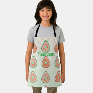 Retro-Avocado-Muster – Pfirsich und Mintgrün Schürze