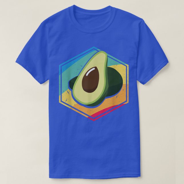 Retro Avocado Vegane vegetarische Diät Guacamol T-Shirt (Design vorne)