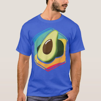 Retro Avocado Vegane vegetarische Diät Guacamol T-Shirt