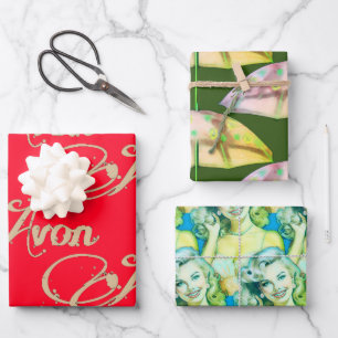 Retro Avon Christmas Geschenkpapier Set