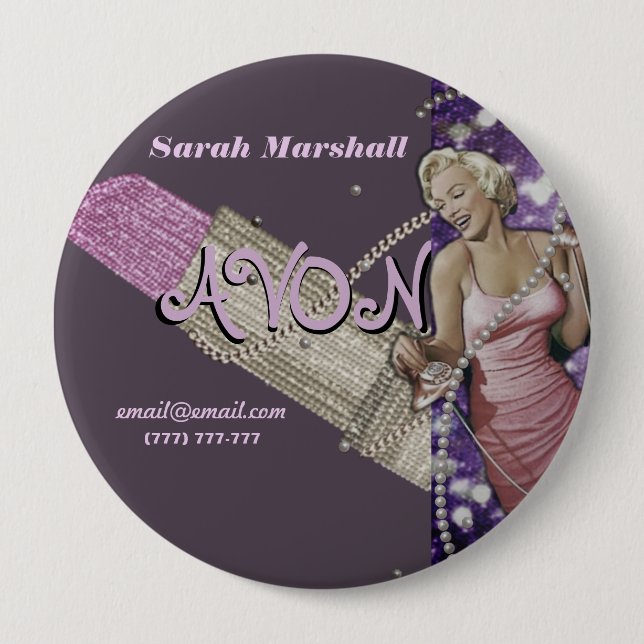 Retro Avon Representative Business Card Button (Vorderseite)