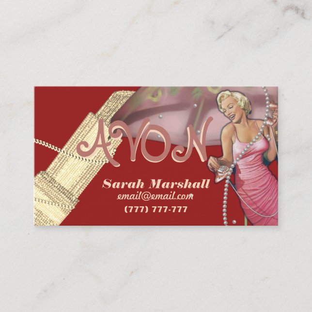 Retro Avon Representative Business Card Visitenkarte (Vorderseite)
