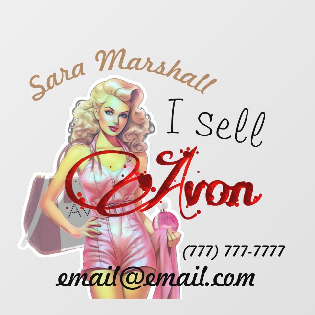 Retro Avon Vertreter Fensteraufkleber (Blatt)