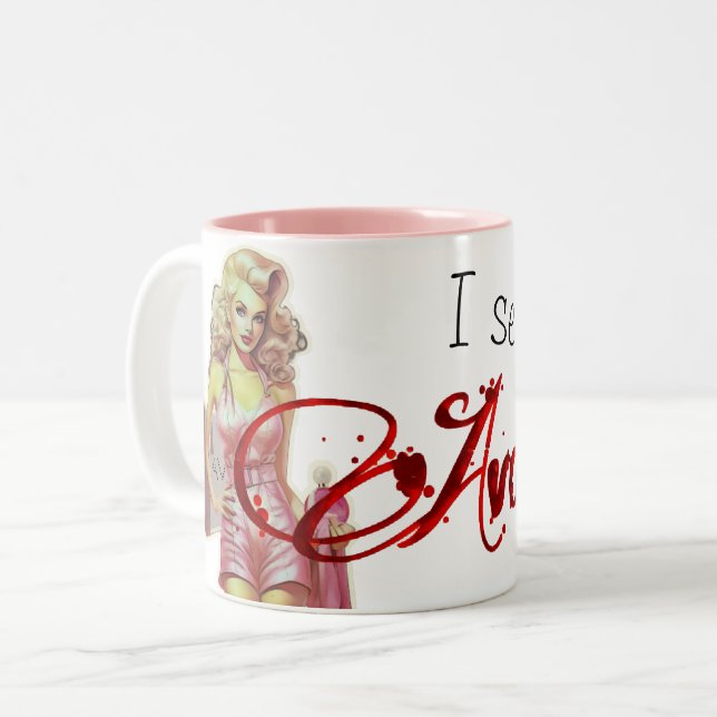 Retro Avon Vertreter Zweifarbige Tasse (Vorderseite Links)