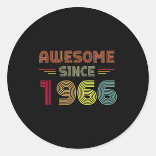 Retro Awesome Seit 1966 56. Geburtstag Bday Gebore Runder Aufkleber