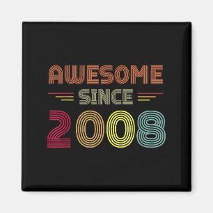 Retro Awesome Seit 2008 14. Geburtstag Bday Gebore Magnet
