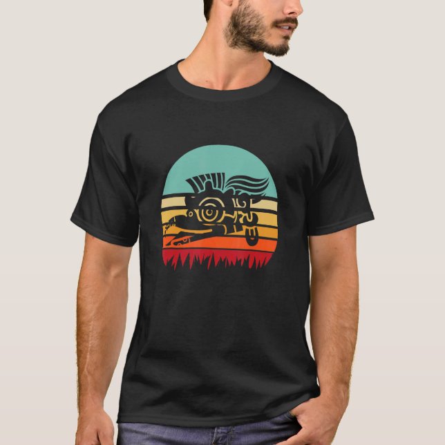 Retro Aztec Animal God Quetzalcoatl T-Shirt (Vorderseite)