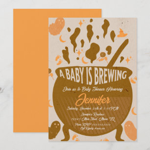 Retro-Baby-Baby-Party-Einladung zum Brauen Einladung
