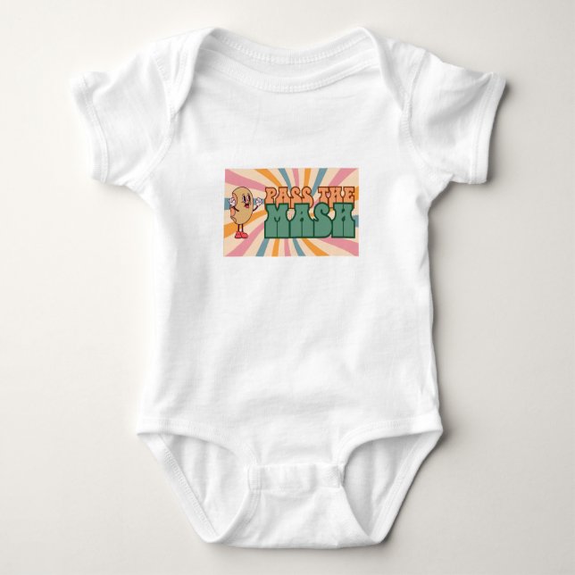 Retro Baby Bodysuit "Pass the Mash" Baby Strampler (Vorderseite)