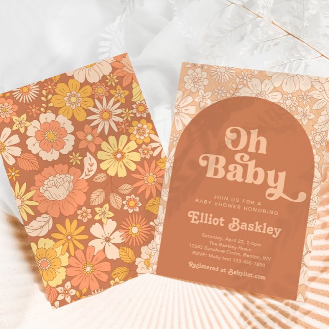 Retro Baby Dusche Einladung | Boho Baby Shower (Von Creator hochgeladen)