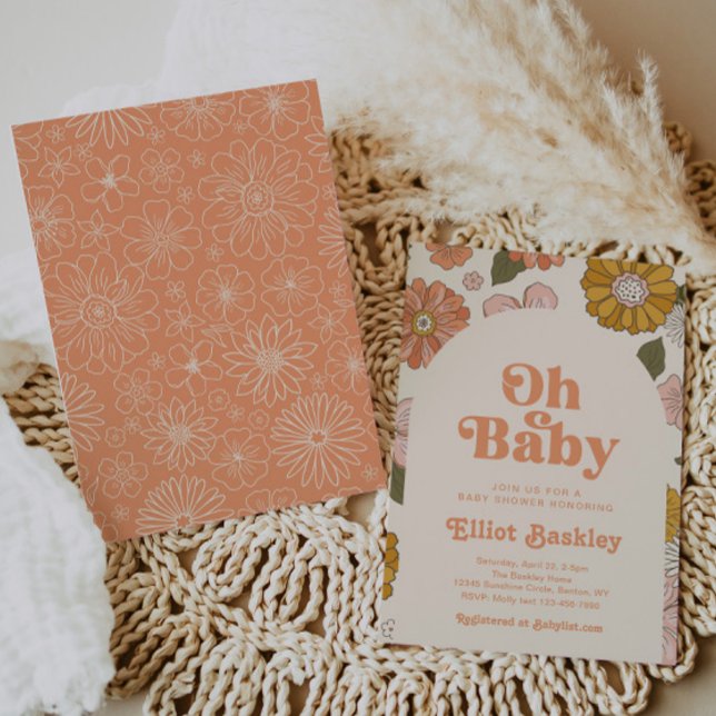 Retro Baby Dusche Einladung | Boho Baby Shower (Von Creator hochgeladen)