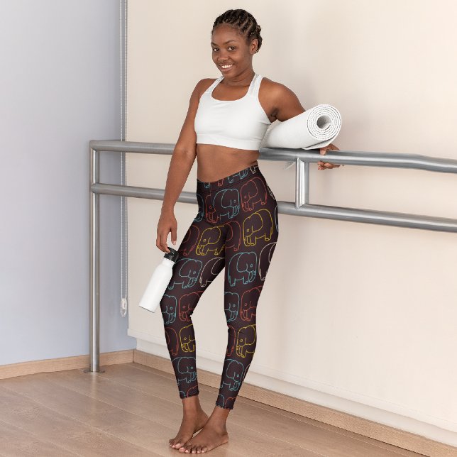 Retro Baby Elephant Capri Leggings (Von Creator hochgeladen)