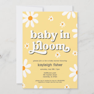 Retro Baby in Bloom Baby Dusche Einladung