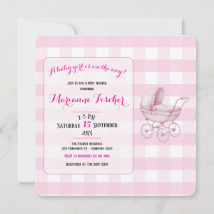 Retro-Baby-Mädchen-Party-Einladung