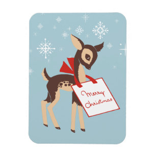 Retro Baby Reindeer   Chrismas Flexible Magnet