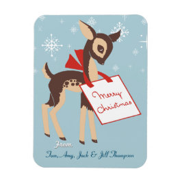 Retro Baby Reindeer | Individuelle Weihnachtsflexi Magnet