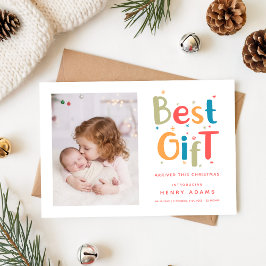 Retro-Babys erste Weihnachts-Geburtsanzeige Feiertagskarte