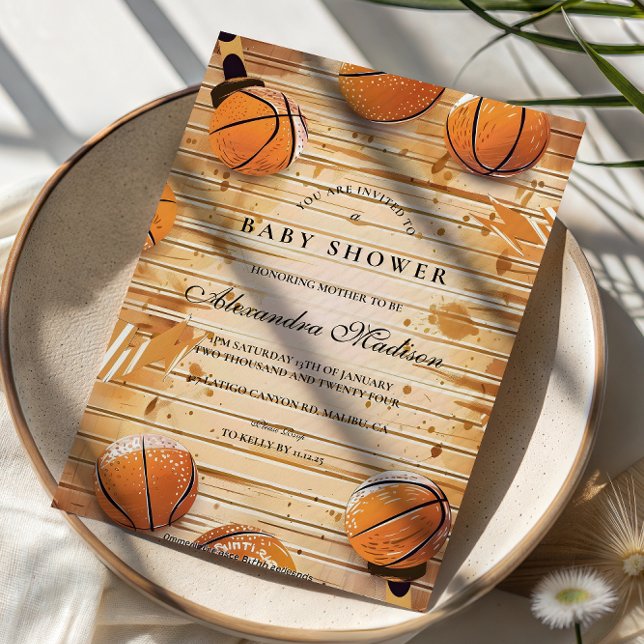 Retro-Babyshower für Basketball Einladung (Von Creator hochgeladen)