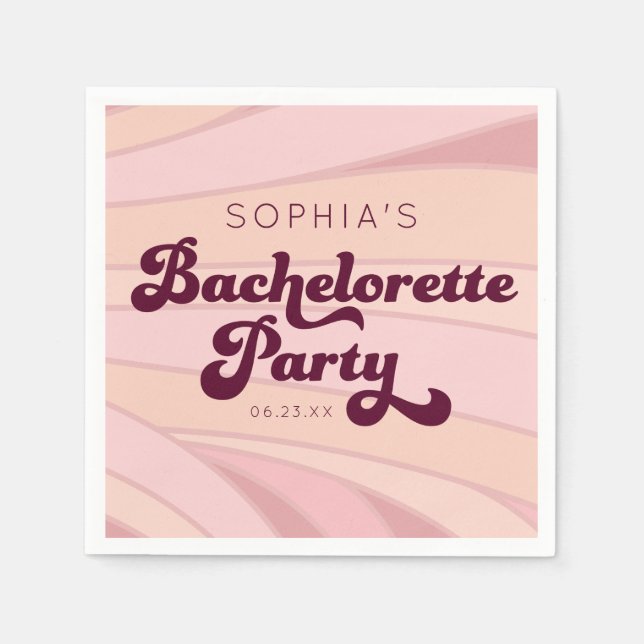 Retro Bachelorette Napkins Serviette (Vorderseite)