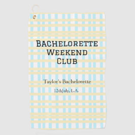 RETRO BACHELORETTE WEEKEND CLUB BLAUE GELBE DATUM GOLFHANDTUCH