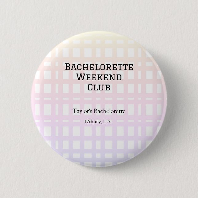 RETRO BACHELORETTE WEEKEND CLUB PINK ORANGE DATE BUTTON (Vorderseite)