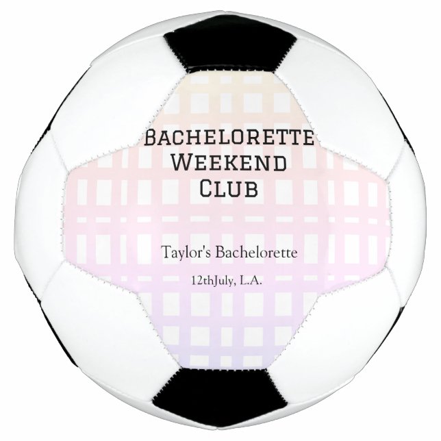RETRO BACHELORETTE WEEKEND CLUB PINK ORANGE DATE FUßBALL (Vorderseite)