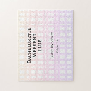 RETRO BACHELORETTE WEEKEND CLUB PINK ORANGE DATE PUZZLE