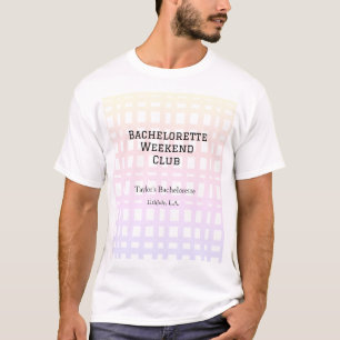 RETRO BACHELORETTE WEEKEND CLUB PINK ORANGE DATE T-Shirt