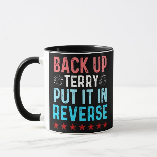 Retro Back Up Terry setzen es in Umkehr 4. Juli Tasse (Links)