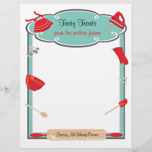 Retro-Backen- und Kochen-Flugblatt-Briefkopf Flyer