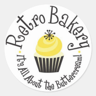 Retro Bäckerei Sticker! Runder Aufkleber