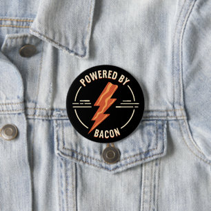 Retro Bacon Lover Funny Food Design mit Blitz Button