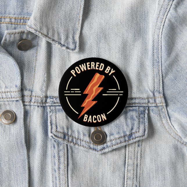 Retro Bacon Lover Funny Food Design mit Blitz Button (Beispiel)