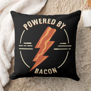 Retro Bacon Lover Funny Food Design mit Blitz Kissen