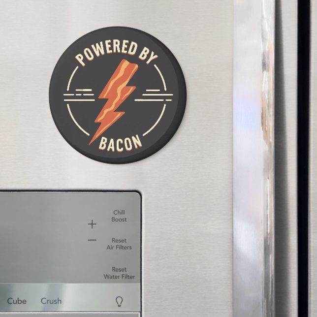 Retro Bacon Lover Funny Food Design mit Blitz Magnet (In Situ (Kühlschrank))