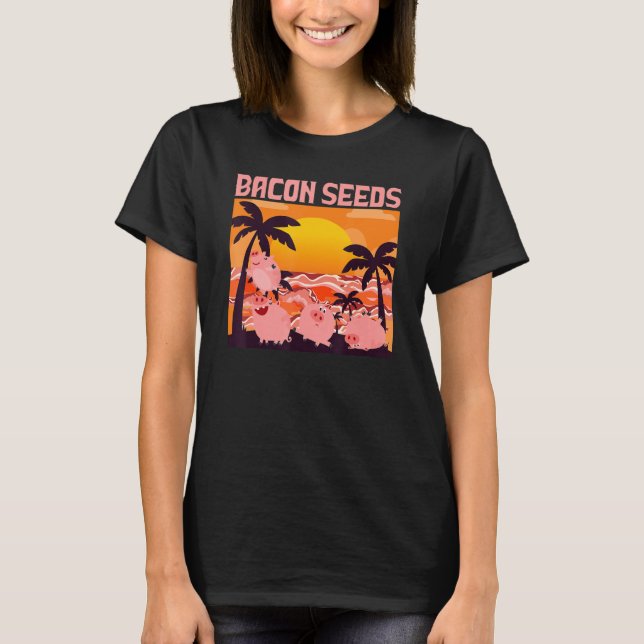 Retro Bacon Seeds, Boys Girls Farmer, Hog Lover, C T-Shirt (Vorderseite)