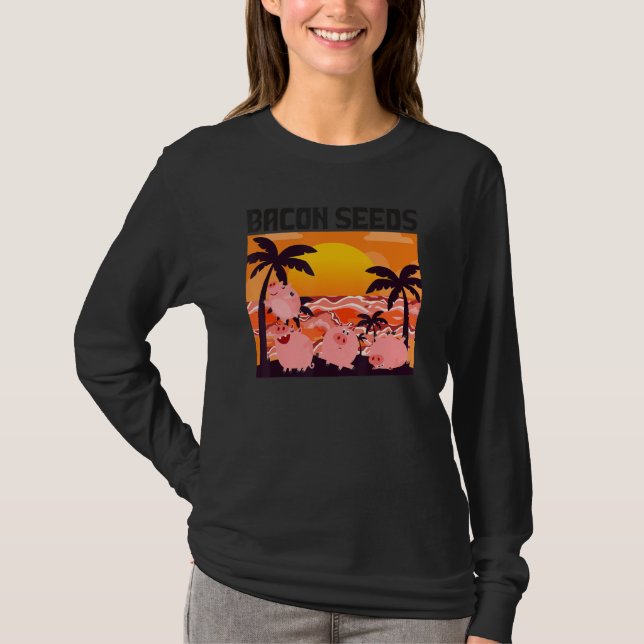 Retro Bacon Seeds, Boys Girls Farmer, Hog Lover, C T-Shirt (Vorderseite)