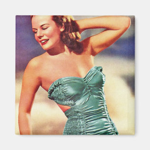 Retro-Badeanzug Mädchen im Stil der 40er Jahre Magnet