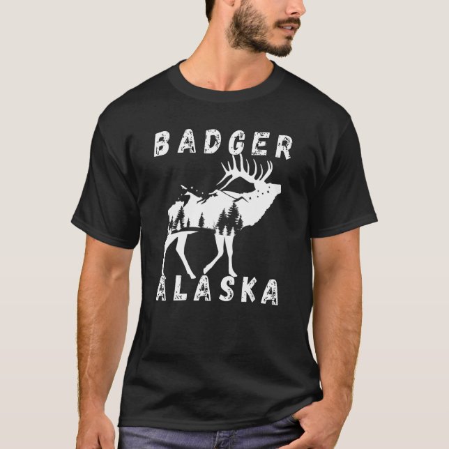 Retro Badger Alaska Apparel Souvenir T-Shirt (Vorderseite)