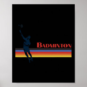 Retro Badminton 70er und 80er Party Poster