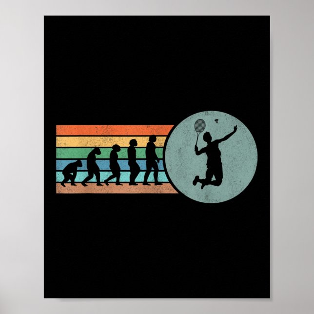Retro Badminton Evolution Shuttle Vintage Badminto Poster (Vorne)