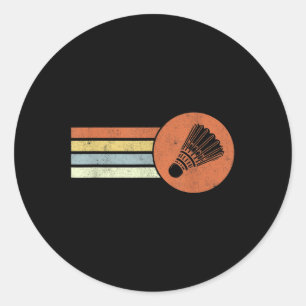 Retro Badminton Federball Smash Shuttle Vintage Ba Runder Aufkleber