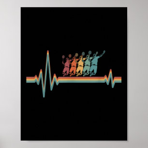 Retro Badminton Federball - Spieler Vintage Ekg He Poster