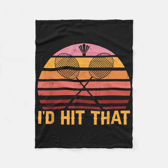Retro Badminton-Id hat das  Fleecedecke (Vorderseite)