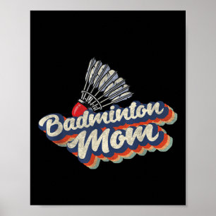 Retro Badminton-Mama Lustig Vintage Badminton-Mama Poster