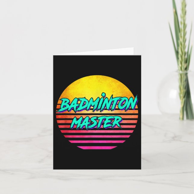 Retro Badminton Master der 80er Jahre Karte (Vorderseite)