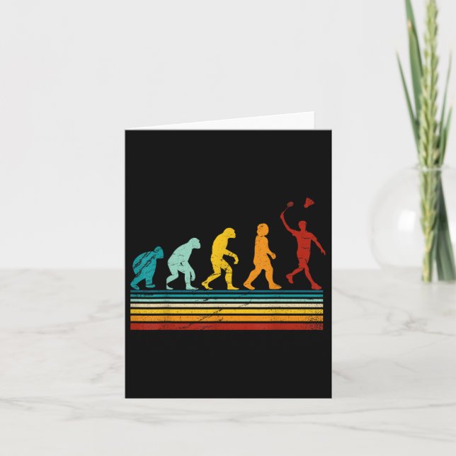 Retro Badminton mit Shuttle-Evolution Darwin Karte (Vorderseite)