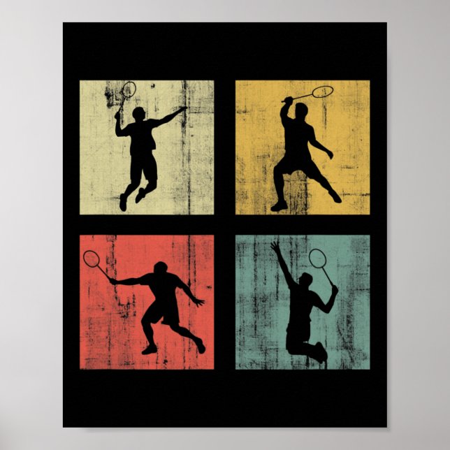 Retro Badminton Poster (Vorne)