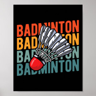 Retro Badminton Racket Team - Vintages Spiel Poster