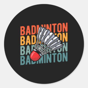 Retro Badminton Racket Team - Vintages Spiel Runder Aufkleber